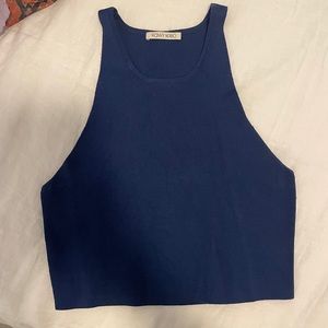 Ronny Kobo navy ribbed crop top S/P